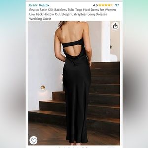 Satin silk backless maxi dress